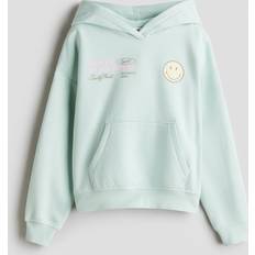 Gröna Hoodies H&M Huvtröja Med Motiv - Mintgrön