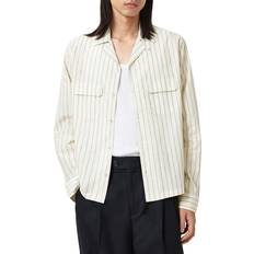 AllSaints Oxford Shirts AllSaints Stanley Boxy Fit Long Sleeve Camp Shirt - Tan/Beige