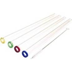 White Straws Homiu Straight Clear Glass Straws 4 Pack