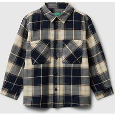 18-24M Shirts Children's Clothing United Colors of Benetton 100% Cotton Check Shirt Kids - Blue
