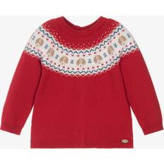 Solid Colours Knitted Sweaters Mayoral Baby Boys Red Knitted Fair Isle Jumper
