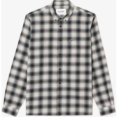 Lacoste Flannel Shirts Lacoste Mens Flannel Regular Shirt - Black/White