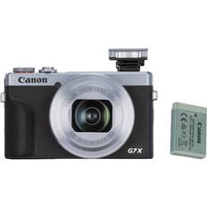 Canon RAW Kompaktkameror Canon PowerShot G7 X Mark III Silver Battery Kit