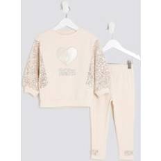 Cream Girls Sequin Hybrid Sweater Set