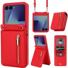 XIMAND Samsung Galaxy Z Flip 7 Luxury Zipper Wallet Case