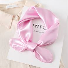 New Solid Color Pink Series Temperament Small Square Scarf