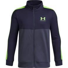 160 Tracksuits Under Armour Rival Colorblock Boys' Knit Tracksuit Downpour - Gray/Washed Navy/Hyper Green