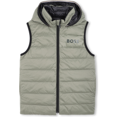 Gröna Västar BOSS Down Padded Reversible Gilet - Black/Green