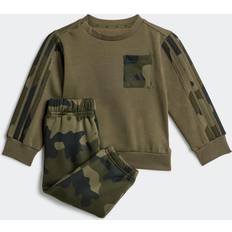 Camouflage Børnetøj adidas Inf Camo Fleece Infant Kids Sweatshirt - Khaki Green