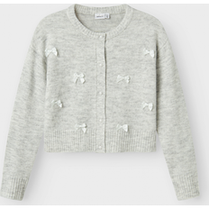 134/140 Trøjer Name It Nkfkarin Ls Knit Card - Grey