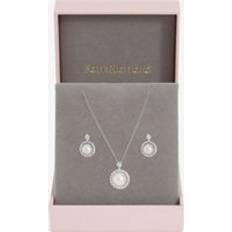 Gold Plated - Women Jewellery Sets Jon Richard Rhodium Plated Cubic Zirconia Pearl Halo Box Set - Gold Plated Cubic