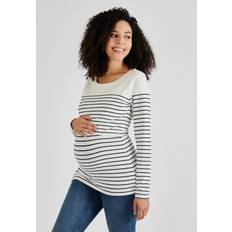 Ecru Cream Navy Nursing Top