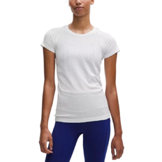 Lululemon Swiftly Pointelle Kurzarmshirt Hüftlänge Herringbone Dot White