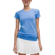 Lululemon Swiftly Pointelle Short-Sleeve Shirt Hip Length - Herringbone Dot Pool Party