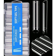 Shein 240PCS No C Curve Clear Nail Tips For Acrylic Nails Professional 240-pack