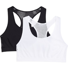 Elastane Bralettes Children's Clothing H&M Seamless Tops 2-pack - Black/White (0659808003)
