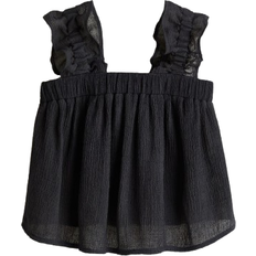 Grå Bluser & Tunikaer H&M Pige Crinkled Top I Chiffon - Mørkegrå