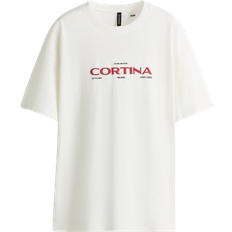 H&M Oversized Printed T-shirt - White/Ford