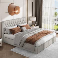 ClassicLiving Mobus Upholstered Ottoman Light Grey 180x200cm