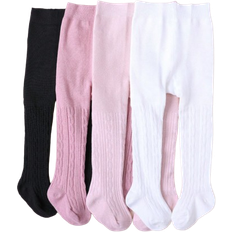 Pantyhoses Children's Clothing Shein 4pcs/Pack Baby Girls Solid Color Leggings, Simple Crotch Tights