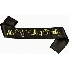 Shein 1pc It's My Birthday Ribbon Sash For Women And Men Black