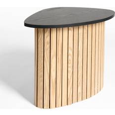 Bedside Tables OHS Madison Ribbed Light Wood/Black Bedside Table 41x38.5cm