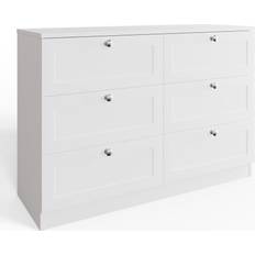 Chest of drawers 6 drawers Fwstyle 6 Drawers Matt White Chest of Drawer