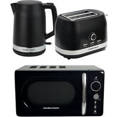 Toaster and kettle Hamilton Beach Ella Microwave, Electric Kettle & 2-Slice Toaster Set Black
