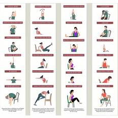 18 24pcs Chair Yoga Guide Card Set