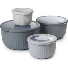 Køkkentilbehør Scandinavian Collection Opbevaringsbøtter Med Riller Og Låg 4 Pak Skål 4stk