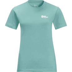 Turquoise - Women T-shirts Jack Wolfskin Essential Cotton T-Shirt - Blue