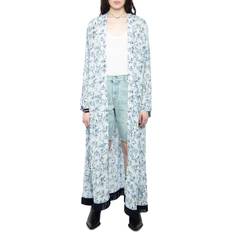 Blomstrede Ponchos & Kapper Zadig & Voltaire Bluser Skjorter Kimono Blomstermotiv Blå