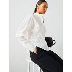 AllSaints Women Shirts AllSaints Evanna Ruched Shirt Founded - White