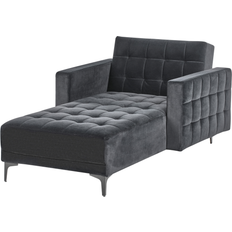 Adjustable Seat Sofas Beliani Velvet Chaise Lounge Black Aberdeen Sofa