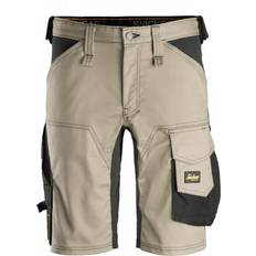 Beige Work Pants Snickers Workwear 6143 AllroundWork Shorts - Beige/Black