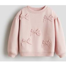 Girls Sweatshirts Children's Clothing H&M Girls Light Dusty Pink Appliquéd Brushed Inside Sweatshirt