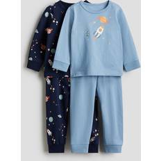 Bomull Nattplagg H&M Baby Pyjamas Bomull Tryck - Blå