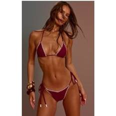 Purple Bikinis PrettyLittleThing Plum Whip Stitch Triangle Bikini Top - Purple