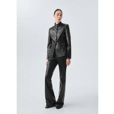 Skinn Byxor Mango 100% Leather Flared Trousers - Black