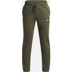 L Fleecebukser Børnetøj Under Armour Rival Fleece Colorblock Graphic Boys Joggers - Marine OD Green