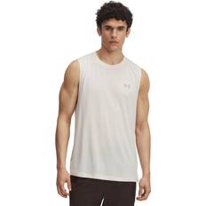 Under Armour Brown Tank Tops Under Armour Trail Run Launch Men's Tank Stone - Brown
