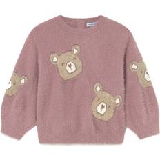 Buttons Knitted Sweaters Children's Clothing Mayoral Pink Fluffy Knit Teddy Sweater - 2 Year