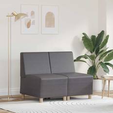 VidaXL Corner Sofas vidaXL Modular Unit Armless Pcs Grey Sofa 2pcs 2 Seater