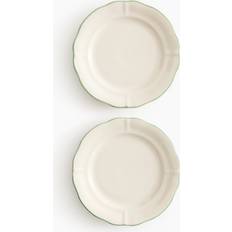 Tallriksset H&M 2-Pack Förrättstallrik Stengods Grön Ljusbeige Tallriksset