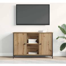 Brown - Steel Benches vidaXL Black Oak Cabinet 101x35x65 cm TV Bench