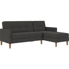 Hjørnesofaer Dorel Home 3 Pers Sovesofa Med Opbevaring Antracit Linnedlook Sofa