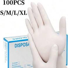 White Disposable Gloves Shein Disposable Nitrile Latex Free Gloves 100pcs - White