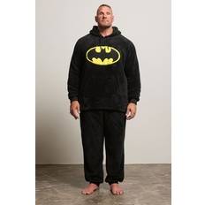 Men - Polyester Pyjamas BadRhino Batman Fleece Lounge Pyjama Set - Black