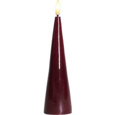 Sirius Rød LED-lys Sirius Sille LED Kegle Bloklys Lakeret Bordeaux Ø4.5 x H17 LED-lys