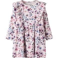 Name It Blå Kjoler Name It NmfKayla Ls Kjole Langærmet Flæse - Blå/Lilla/Pink